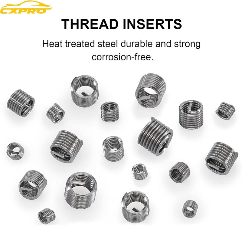 Xpro 314Pcs Thread Repair Kit, Metric Helicoil Repair Kit with HSS Drill Bits Inserts Taps Break Off Tools: M5 M6 M8 M10 M12, SAE Helicoil Kit: 1/4" 5/16" 3/8" 7/16" 1/2" - Image 5